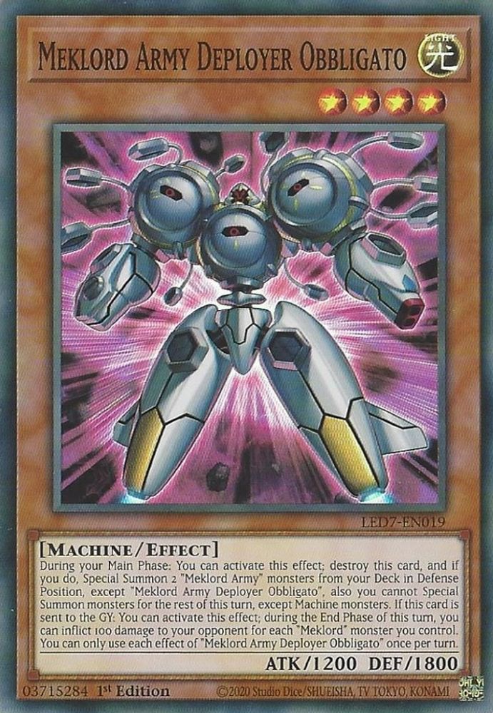 Meklord Army Deployer Obbligato (LED7-EN019) - Super Rare