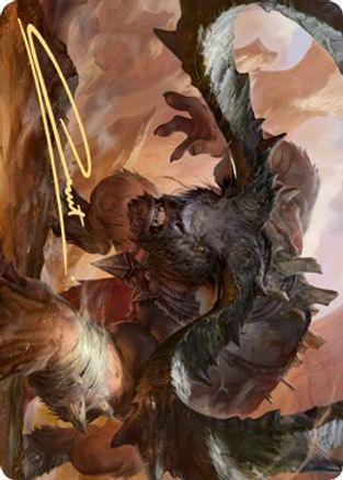 Moraug, Fury of Akoum Art Card (Gold-Stamped Signature) (ASZNR-066) - Art Series: Zendikar Rising
