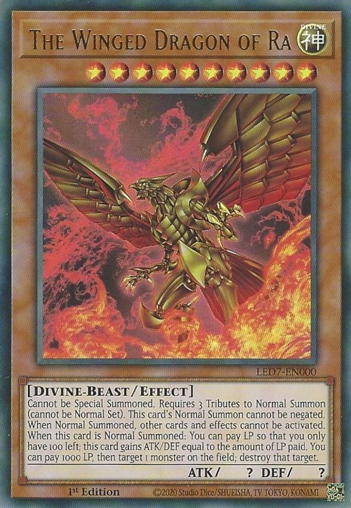 The Winged Dragon of Ra (Alternate Art) (LED7-EN000) - Ultra Rare