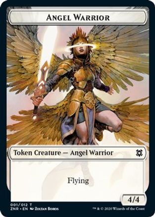 Angel Warrior // Construct Double-sided Token (ZNR-) - Zendikar Rising Foil
