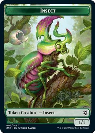 Insect // Kor Warrior Double-sided Token (ZNR-) - Zendikar Rising Foil