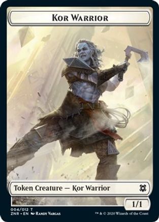 Kor Warrior // Plant Double-sided Token (ZNR-) - Zendikar Rising Foil