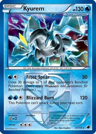 Kyurem (31/116) (Thème Deck exclusif) [Noir et blanc : Plasma Freeze] 