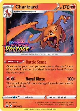 Charizard (SWSH066) (Promo d'avant-première) [Épée et Bouclier : Promos Black Star] 