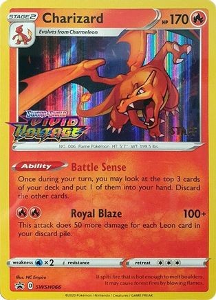 Charizard (SWSH066) (Promo d'Avant-première du Personnel) [Épée et Bouclier : Promos Black Star] 