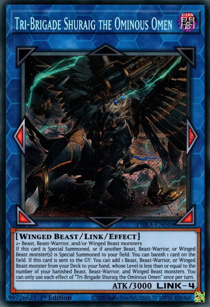 Tri-Brigade Shuraig the Ominous Omen (PHRA-EN048) - Secret Rare