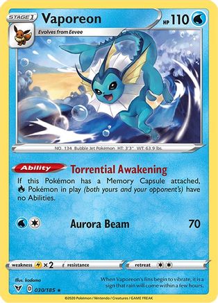 Vaporeon 030  - Rare