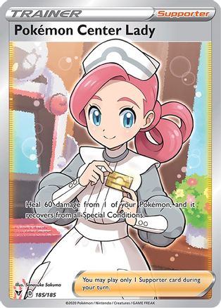 Pokemon Center Lady (Full Art) 185  - Holofoil - Ultra Rare