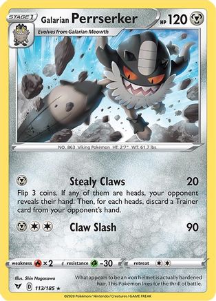 Galarian Perrserker 113  - Rare