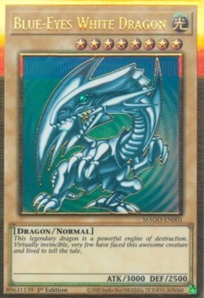 Blue-Eyes White Dragon (MAGO-EN001) - Premium Gold Rare