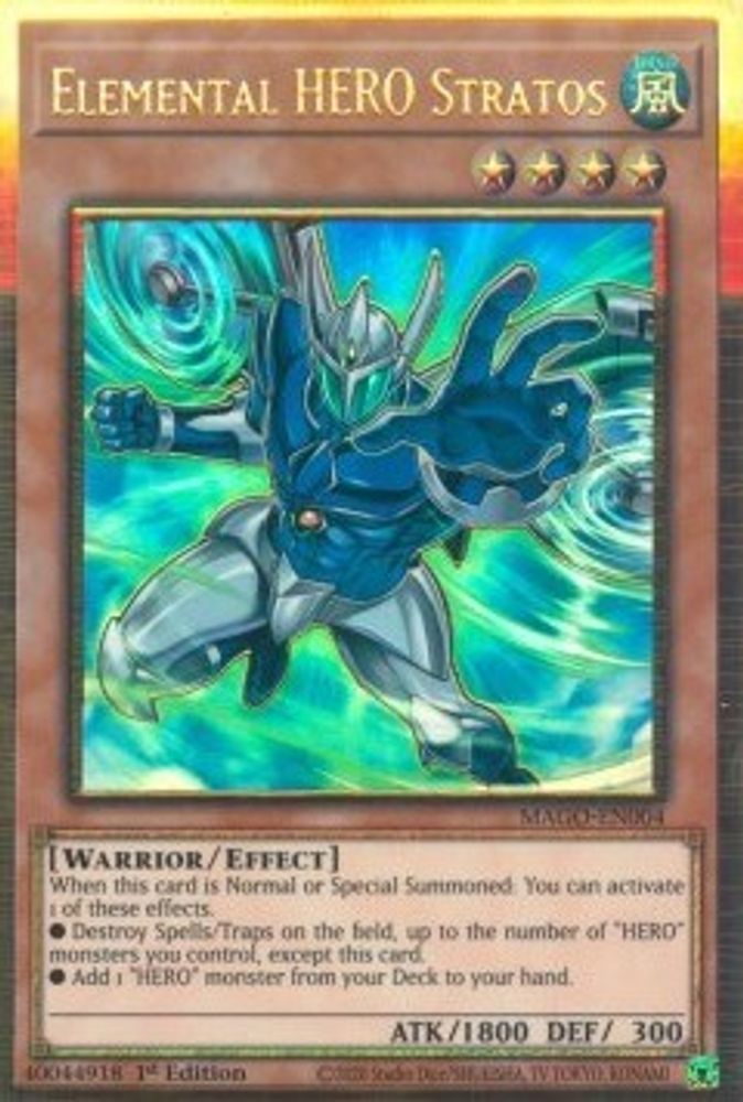 Elemental HERO Stratos (MAGO-EN004) - Premium Gold Rare