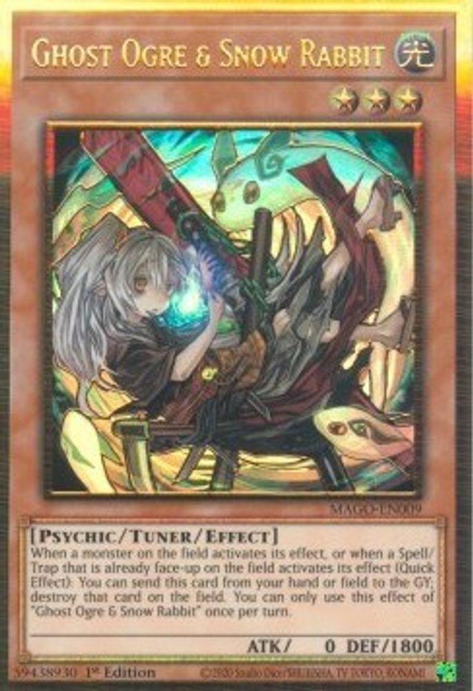 Ghost Ogre & Snow Rabbit (Alternate Art) (MAGO-EN009) - Premium Gold Rare