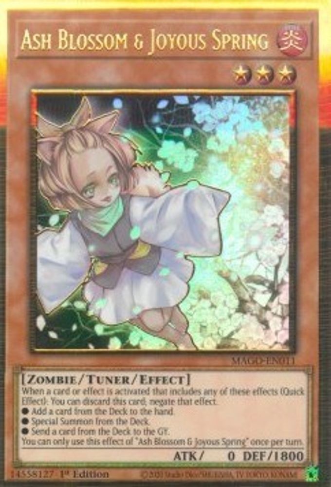 Ash Blossom & Joyous Spring (MAGO-EN011) - Premium Gold Rare