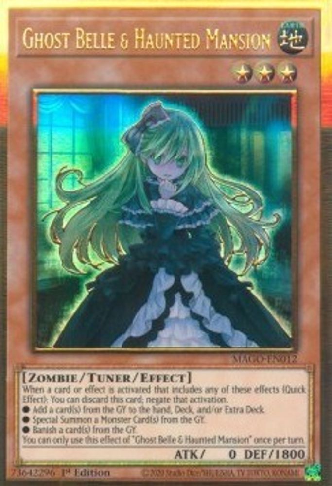 Ghost Belle & Haunted Mansion (MAGO-EN012) - Premium Gold Rare