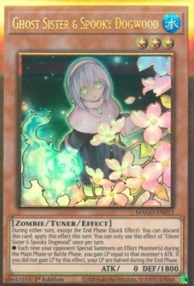 Ghost Sister & Spooky Dogwood (Alternate Art) (MAGO-EN013) - Premium Gold Rare