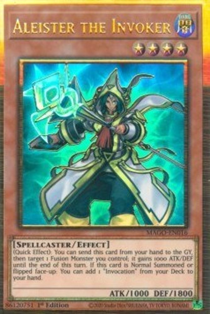 Aleister the Invoker (Alternate Art) (MAGO-EN016) - Premium Gold Rare