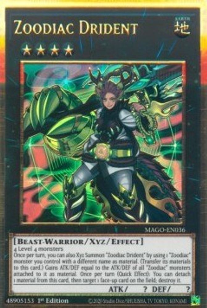 Zoodiac Drident (MAGO-EN036) - Premium Gold Rare