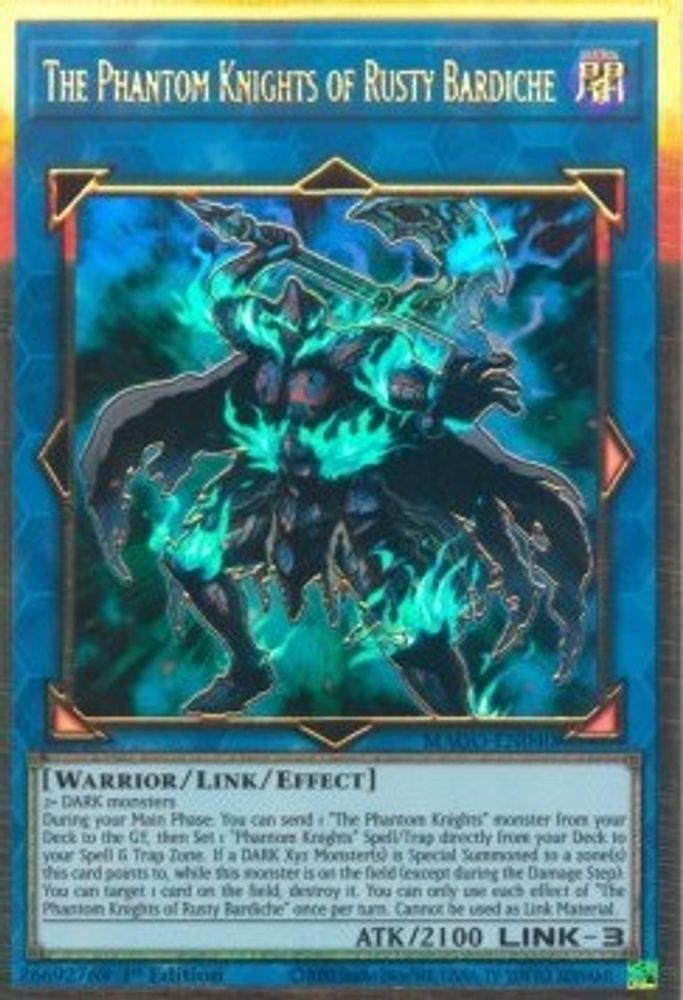 The Phantom Knights of Rusty Bardiche (MAGO-EN040) - Premium Gold Rare