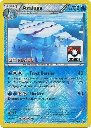 Avalugg - 31/106 (Pokemon League) [3rd Place]/106  - Reverse Holofoil - Promo