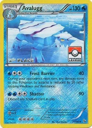 Avalugg - 31/106 (Pokemon League) [2nd Place]/106  - Reverse Holofoil - Promo