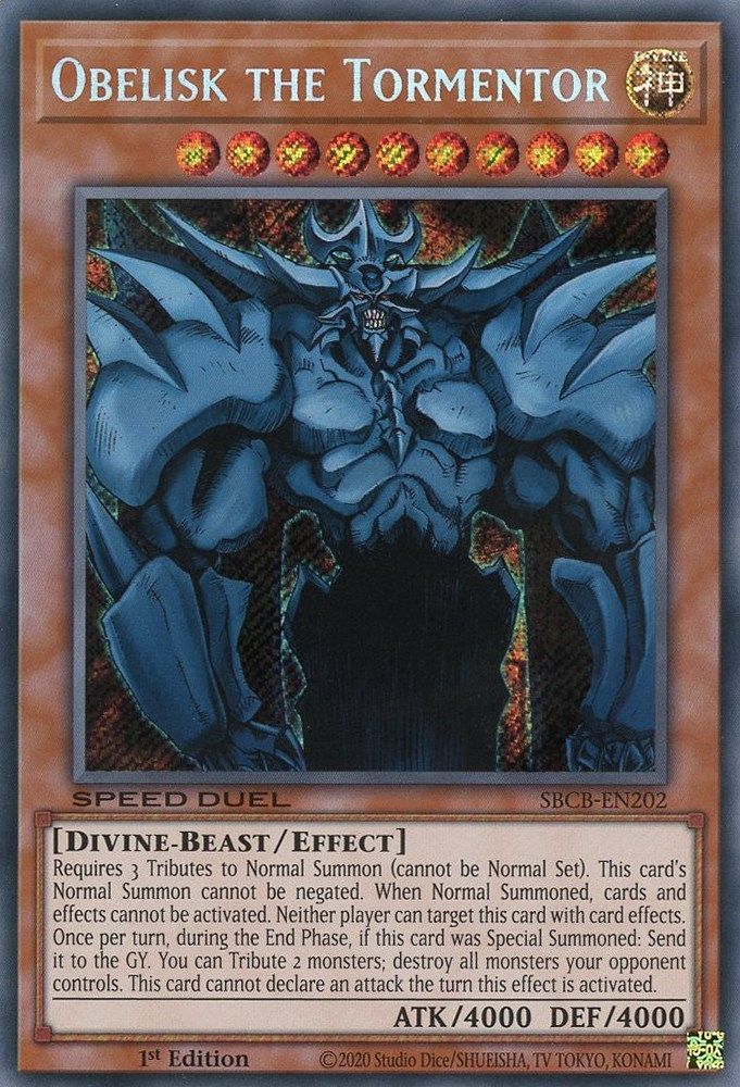 Obelisk the Tormentor (SBCB-EN202) - Secret Rare