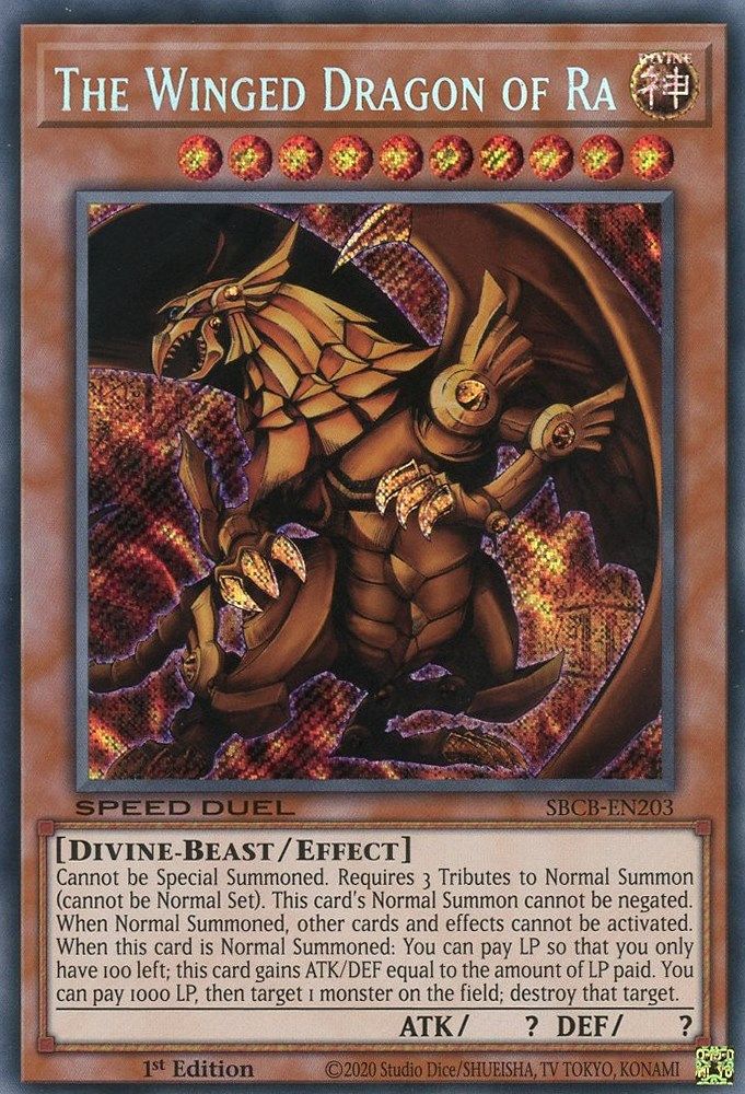 The Winged Dragon of Ra (SBCB-EN203) - Secret Rare