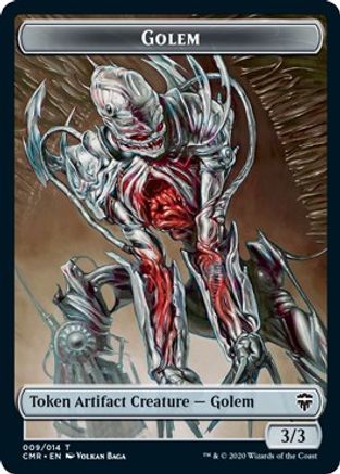 Golem // The Monarch Double-Sided Token (CMR-9 // 14) - Commander Legends Foil