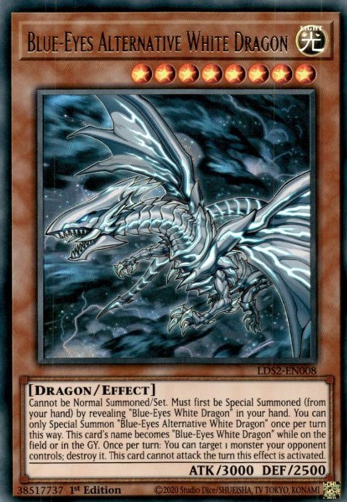 Dragon blanc alternatif aux yeux bleus [LDS2-EN008] Ultra Rare 