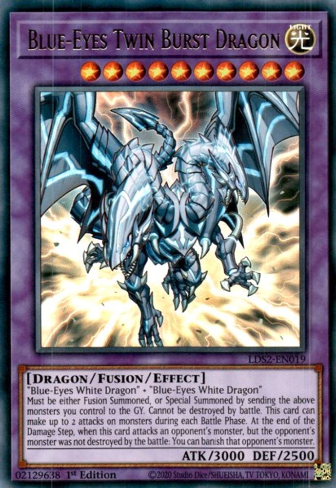 Dragon Twin Burst aux yeux bleus [LDS2-EN019] Ultra Rare 