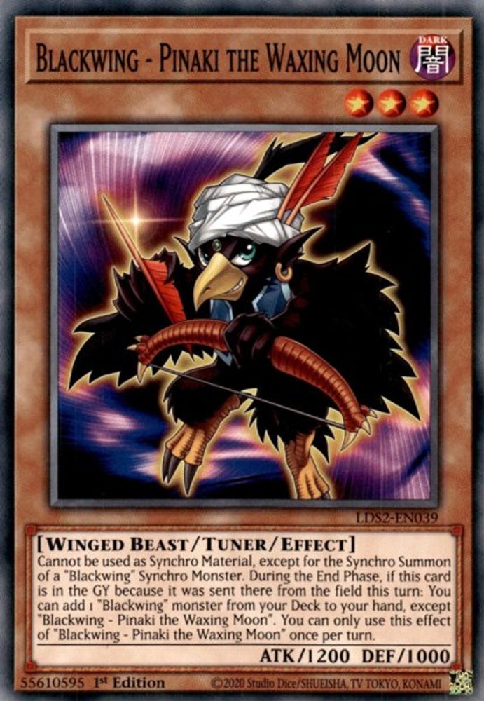 Blackwing - Pinaki the Waxing Moon (LDS2-EN039) - Common