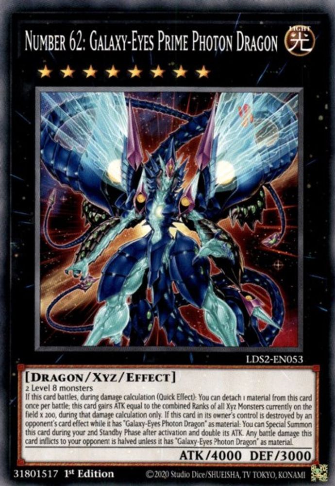 Number 62: Galaxy-Eyes Prime Photon Dragon (LDS2-EN053) - Common