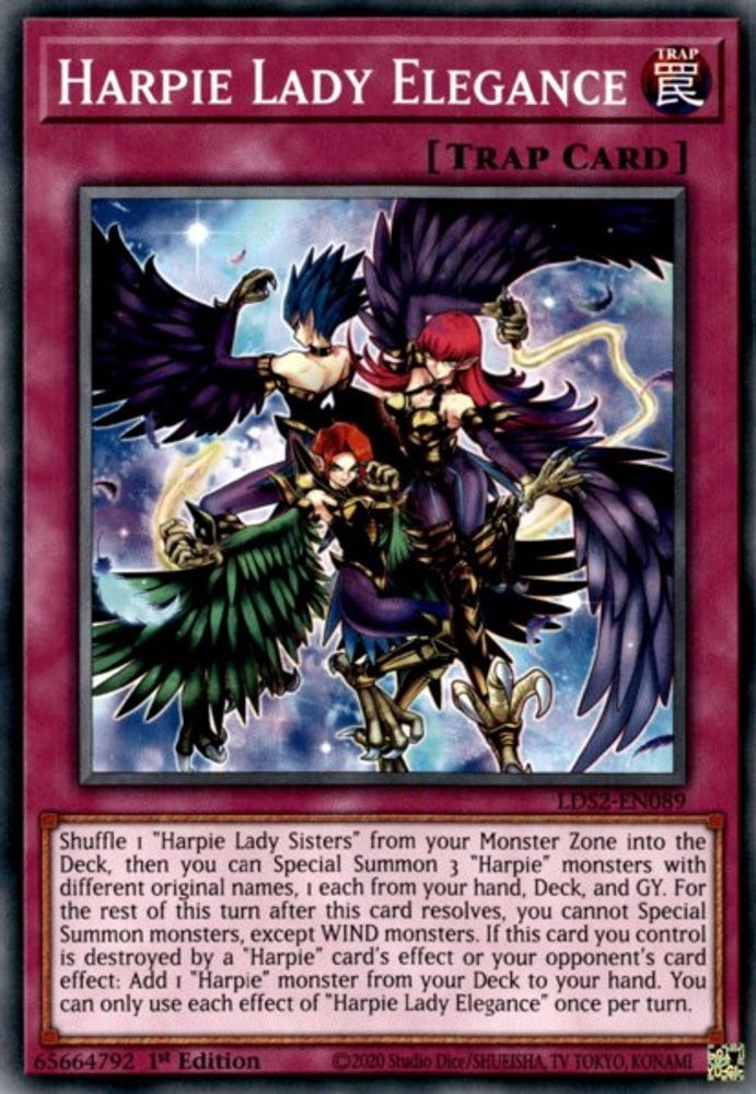 Harpie Lady Elegance (LDS2-EN089) - Common