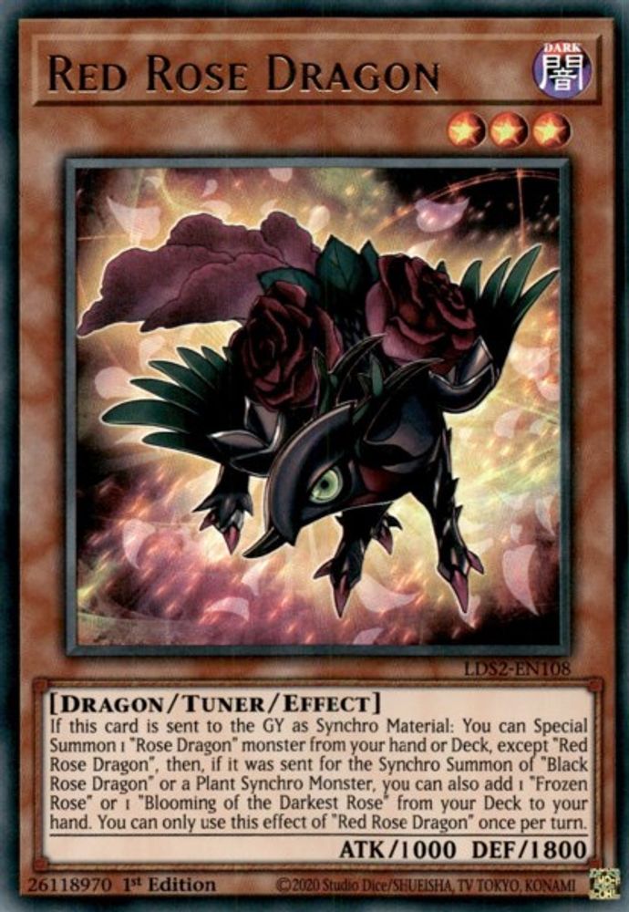 Red Rose Dragon (LDS2-EN108) - Ultra Rare