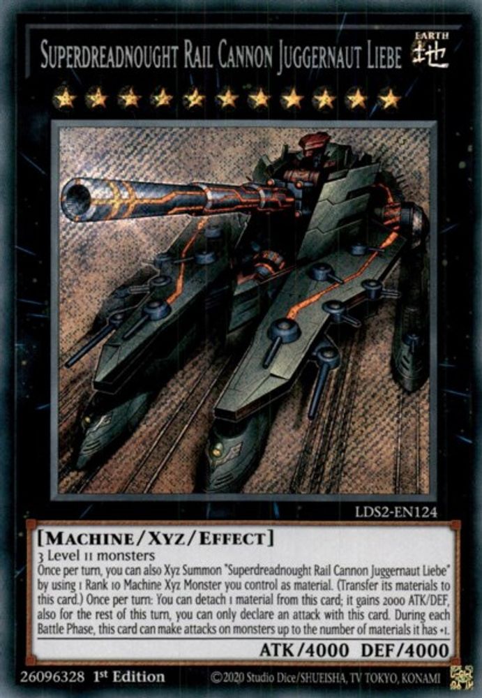 Superdreadnought Rail Cannon Juggernaut Liebe (LDS2-EN124) - Secret Rare