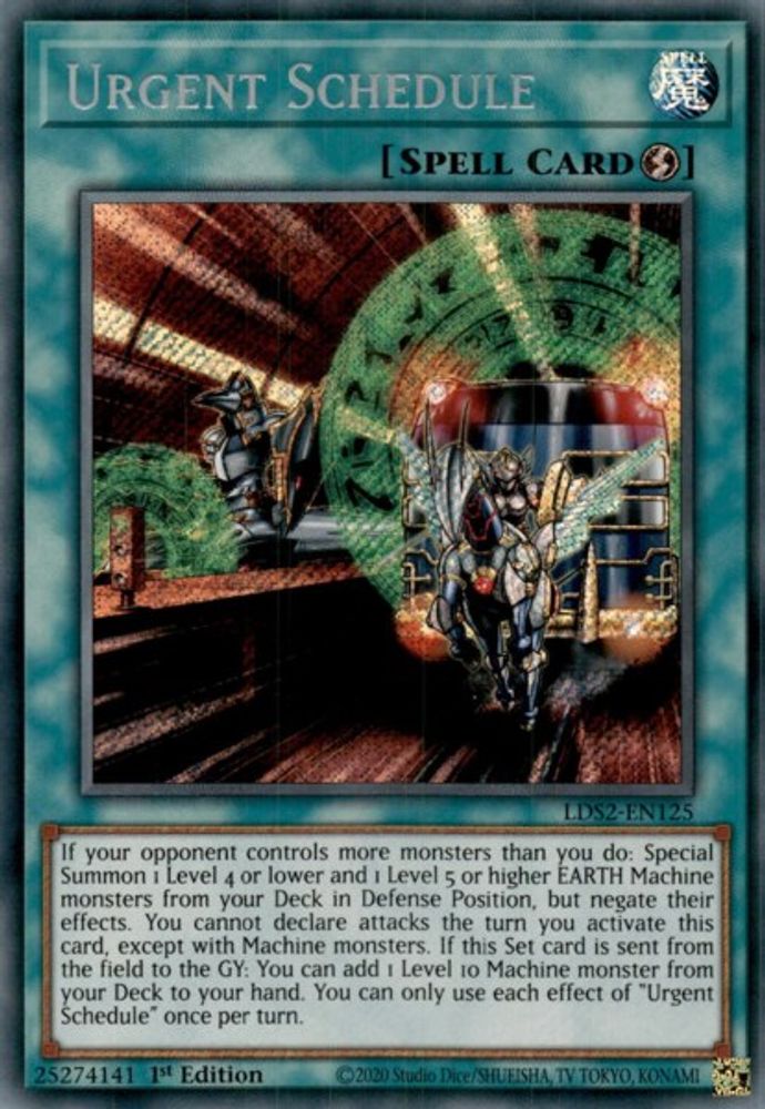 Urgent Schedule (LDS2-EN125) - Secret Rare