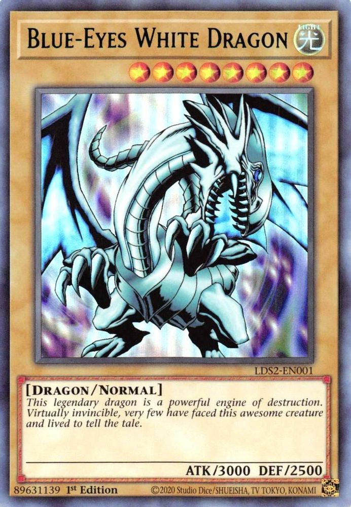 Blue-Eyes White Dragon (Green) (LDS2-EN001) - Ultra Rare