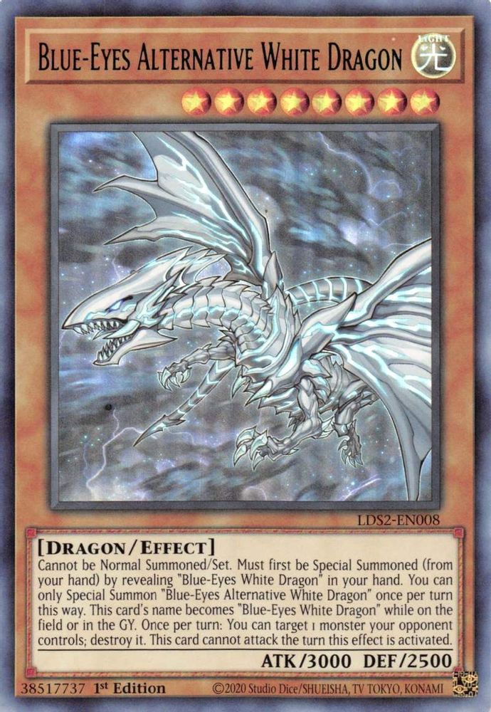 Blue-Eyes Alternative White Dragon (Green) (LDS2-EN008) - Ultra Rare