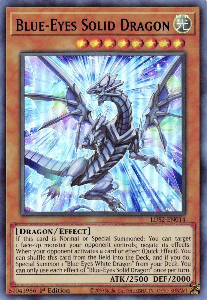 Dragon solide aux yeux bleus (bleu) [LDS2-EN014] Ultra rare 