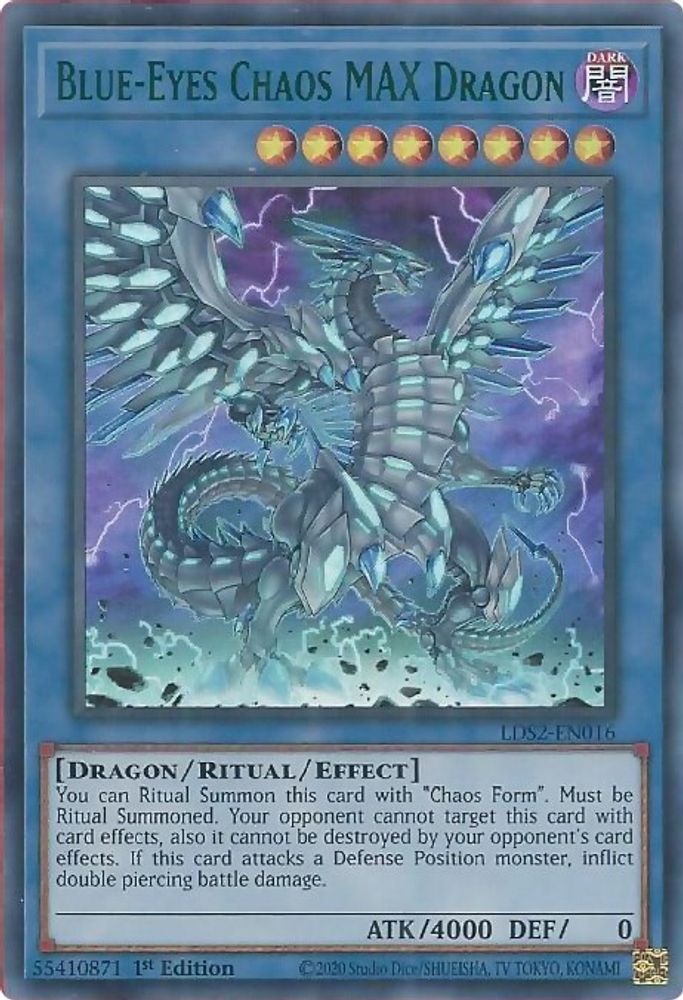 Dragon Chaos MAX aux yeux bleus (vert) [LDS2-EN016] Ultra Rare 