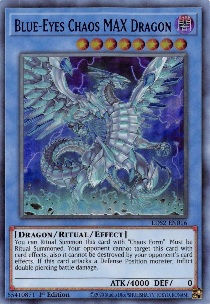 Dragon Chaos MAX aux yeux bleus (violet) [LDS2-EN016] Ultra rare 