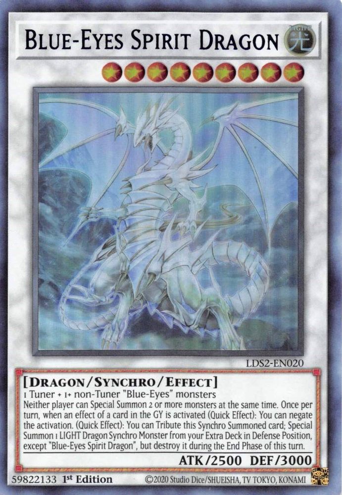Dragon spirituel aux yeux bleus (bleu) [LDS2-EN020] Ultra Rare 
