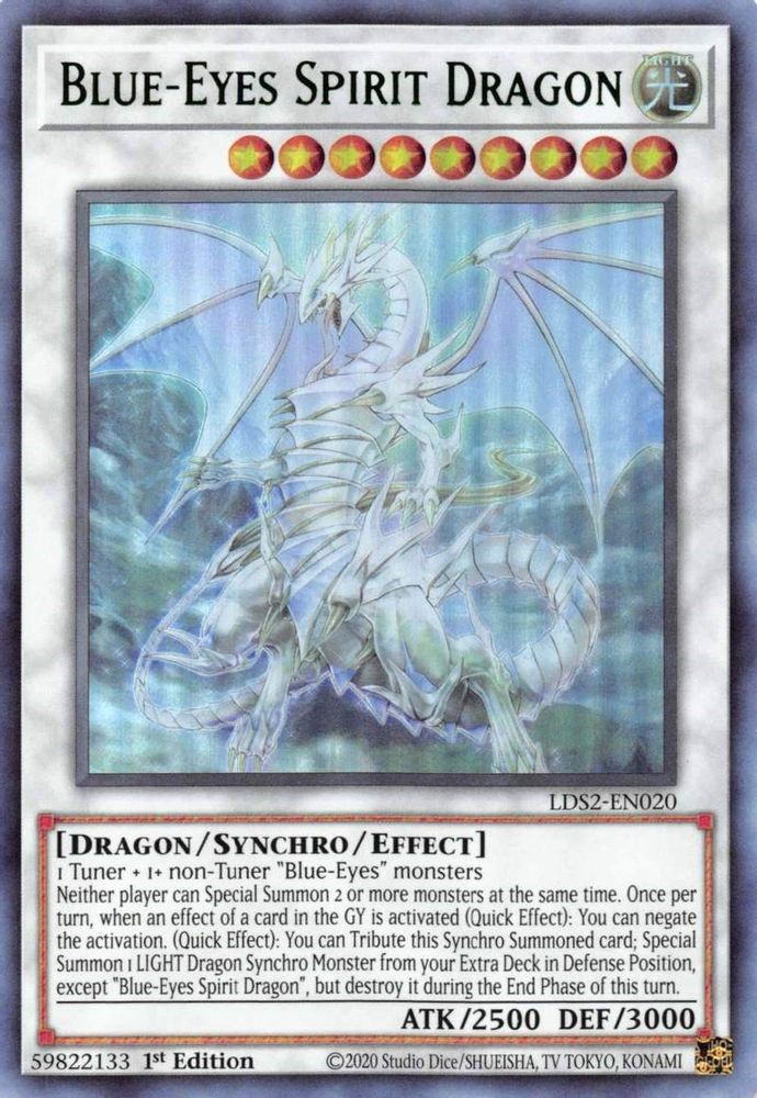 Blue-Eyes Spirit Dragon (Green) (LDS2-EN020) - Ultra Rare