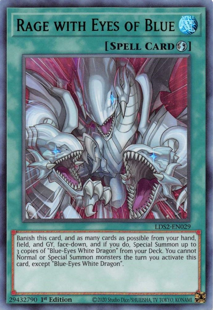 Rage aux yeux bleus (vert) [LDS2-EN029] Ultra Rare 