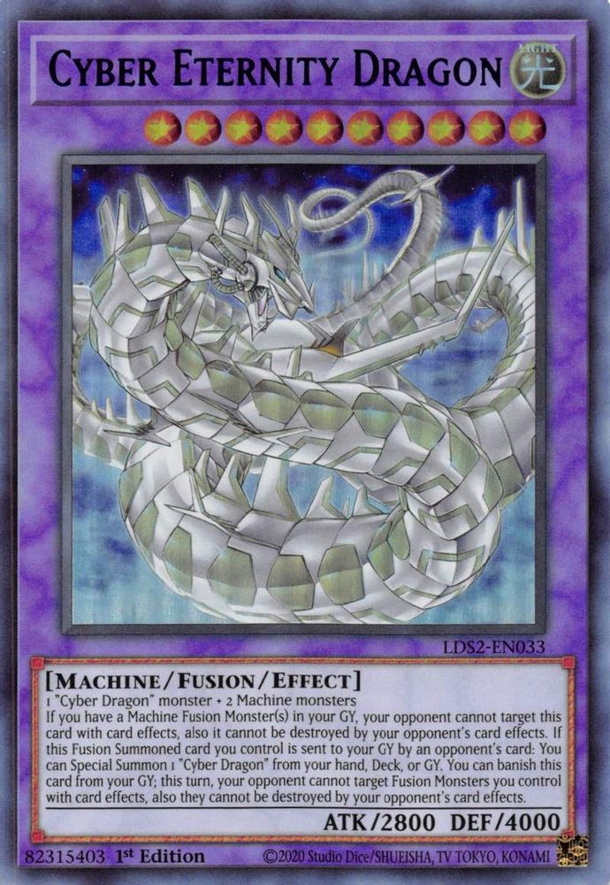 Dragon Cyber ​​Eternity (Bleu) [LDS2-EN033] Ultra Rare 