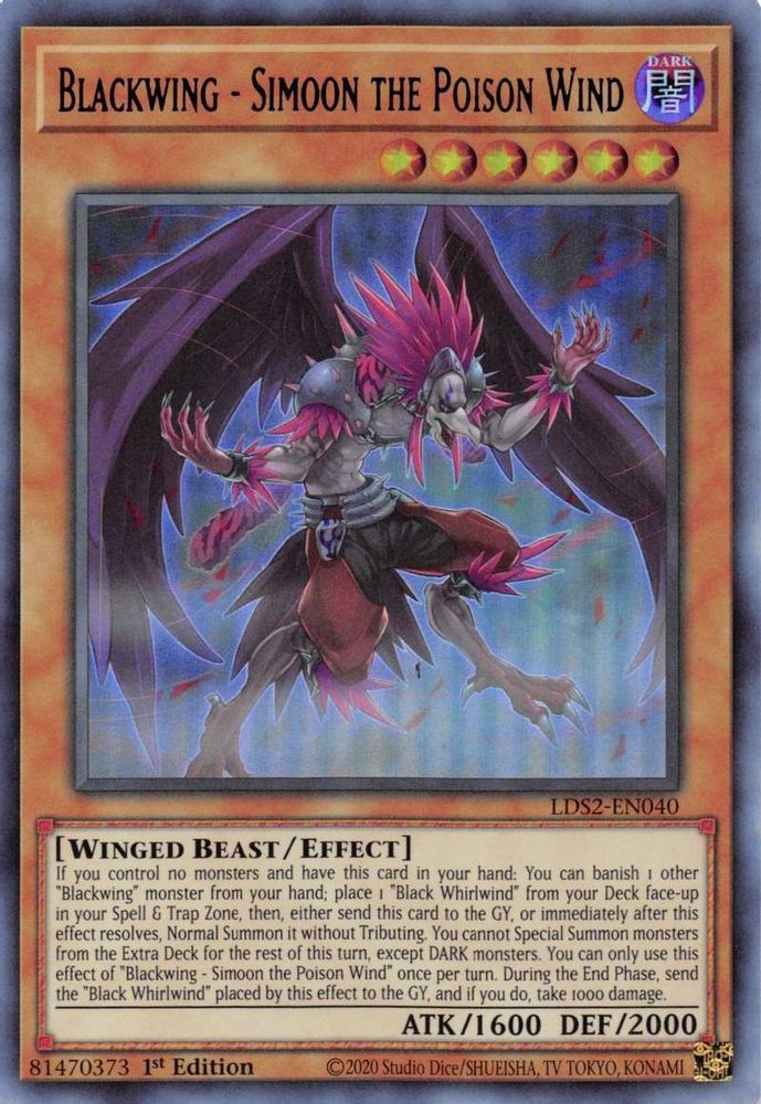 Blackwing - Simoon the Poison Wind (Blue) (LDS2-EN040) - Ultra Rare