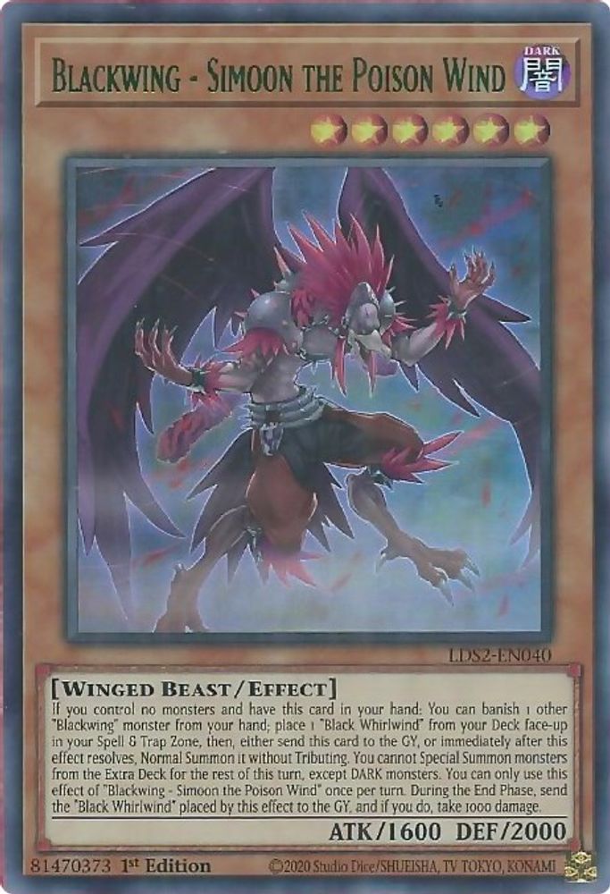 Blackwing - Simoon le Vent Poison (Vert) [LDS2-EN040] Ultra Rare 