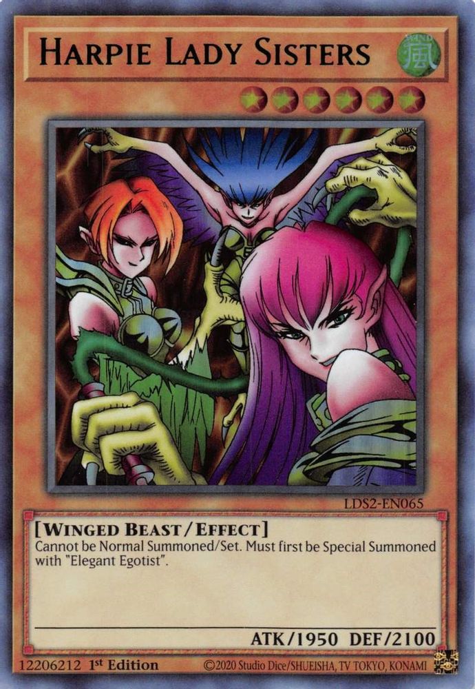 Harpie Lady Sisters (Vert) [LDS2-EN065] Ultra Rare 