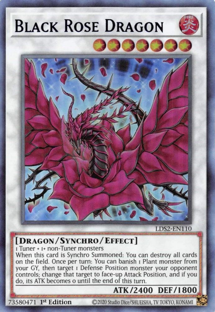 Black Rose Dragon (Blue) (LDS2-EN110) - Ultra Rare