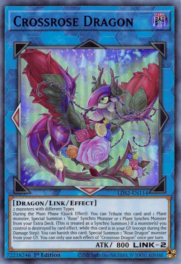 Dragon Crossrose (Bleu) [LDS2-EN114] Ultra Rare 