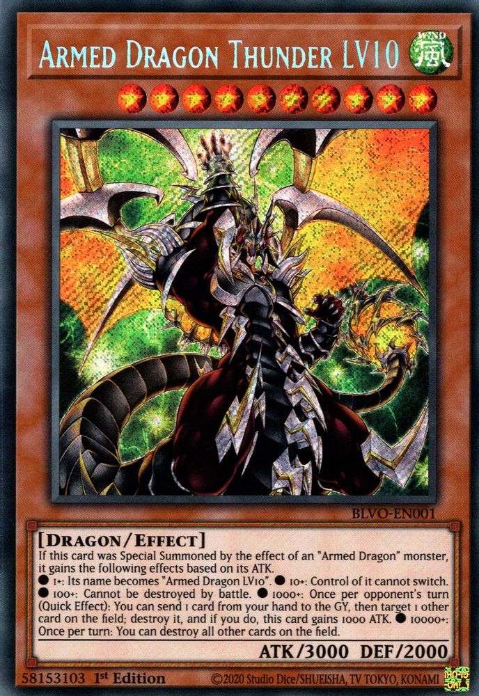 Armed Dragon Thunder LV10 (BLVO-EN001) - Secret Rare